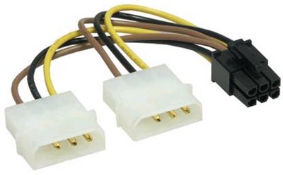 4-Pin Molex to 6-Pin PCI-E Connector Cable 