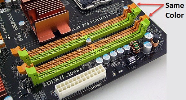 Color Coded Memory Slots indicating Channels