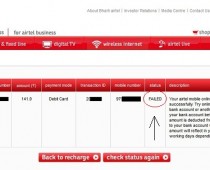 Airtel Recharge Failed Transaction Status